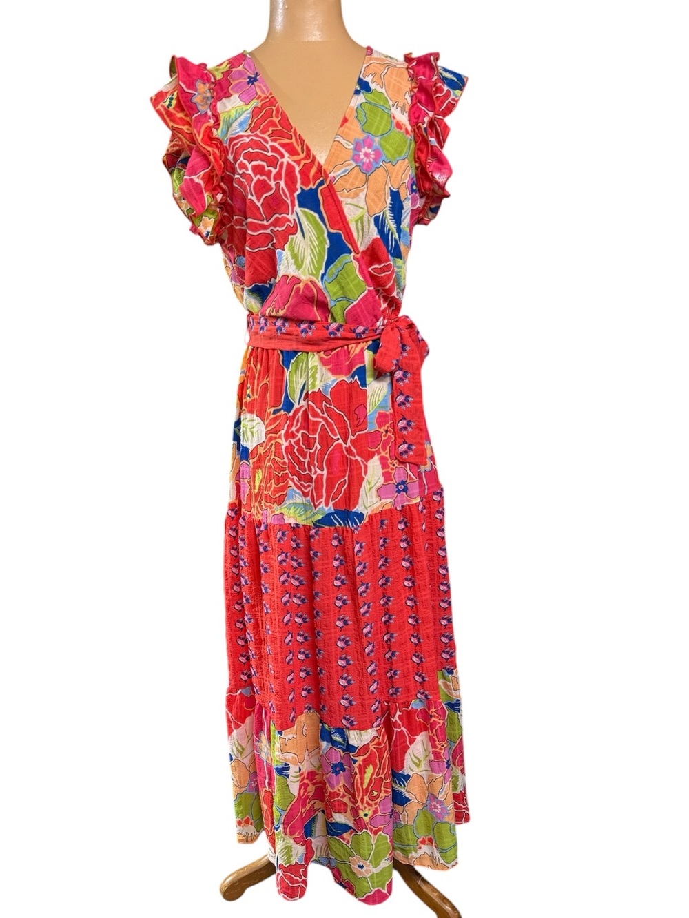 Figueroa & Flower,  Colorful Floral Bohemian Maxi Dress